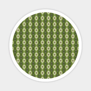 Green and Yellow Ovals and Curves Seamless Pattern 1970s Inspired Magnet